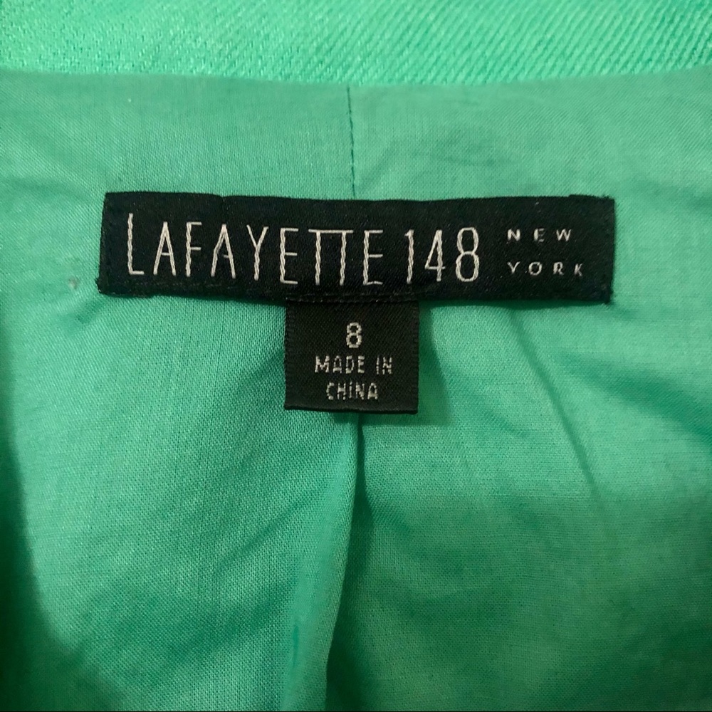 Lafayette 148 Green 100% Linen Blazer size 8 - Picture 4 of 12